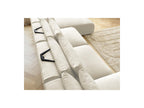 Jana - Fixed Modular Panoramic Sofa with Headrests - Velvet Fabric with 2 Chaise Longues and 2 Armless Chairs