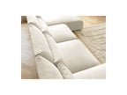 Jana - Fixed Modular Panoramic Sofa with Headrests - Velvet Fabric with 2 Chaise Longues and 2 Armless Chairs