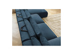 Jana - Fixed Modular Panoramic Sofa with Headrests - Velvet Fabric with 2 Chaise Longues and 2 Armless Chairs