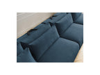 Jana - Fixed Modular Panoramic Sofa with Headrests - Velvet Fabric with 2 Chaise Longues and 2 Armless Chairs