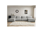 Jana - Fixed Modular Panoramic Sofa with Headrests - Velvet Fabric with 2 Chaise Longues and 2 Armless Chairs