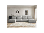 Jana - Fixed Modular Panoramic Sofa with Headrests - Velvet Fabric with 2 Chaise Longues and 2 Armless Chairs