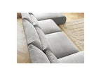 Jana - Fixed Modular Panoramic Sofa with Headrests - Velvet Fabric with 2 Chaise Longues and 2 Armless Chairs