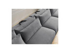 Jana - Fixed Modular Panoramic Sofa with Headrests - Velvet Fabric with 2 Chaise Longues and 2 Armless Chairs