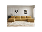 Jana - Fixed Modular Panoramic Sofa with Headrests - Velvet Fabric with 2 Chaise Longues and 2 Armless Chairs