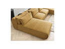 Jana - Sofá Modular Fijo Panorámico Con Reposacabezas - Tela De Terciopelo Con 2 Chaise Lounges Y 2 Sillones