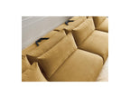 Jana - Fixed Modular Panoramic Sofa with Headrests - Velvet Fabric with 2 Chaise Longues and 2 Armless Chairs