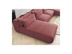Jana - Fixed Modular Panoramic Sofa with Headrests - Velvet Fabric with 2 Chaise Longues and 2 Armless Chairs