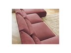 Jana - Fixed Modular Panoramic Sofa with Headrests - Velvet Fabric with 2 Chaise Longues and 2 Armless Chairs