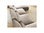 Jana - Fixed Modular Panoramic Sofa with Headrests - Velvet Fabric with 2 Chaise Longues and 2 Armless Chairs