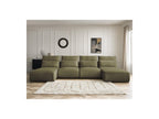 Jana - Fixed Modular Panoramic Sofa with Headrests - Velvet Fabric with 2 Chaise Longues and 2 Armless Chairs