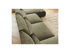 Jana - Fixed Modular Panoramic Sofa with Headrests - Velvet Fabric with 2 Chaise Longues and 2 Armless Chairs