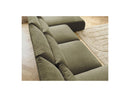 Jana - Sofá Modular Fijo Panorámico Con Reposacabezas - Tela De Terciopelo Con 2 Chaise Lounges Y 2 Sillones