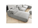 Jana - Sofá Modular Fijo Panorámico Con Reposacabezas - Tejido De Terciopelo Con 2 Diván, 2 Sillones Y 1 Puf Grande