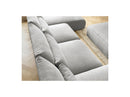 Jana - Sofá Modular Fijo Panorámico Con Reposacabezas - Tejido De Terciopelo Con 2 Diván, 2 Sillones Y 1 Puf Grande