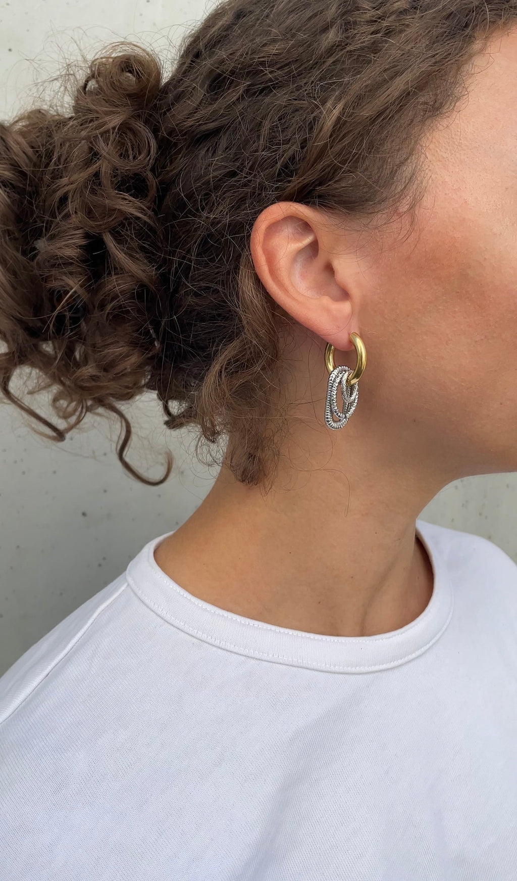 Multiple Oval X Hoop Earrings