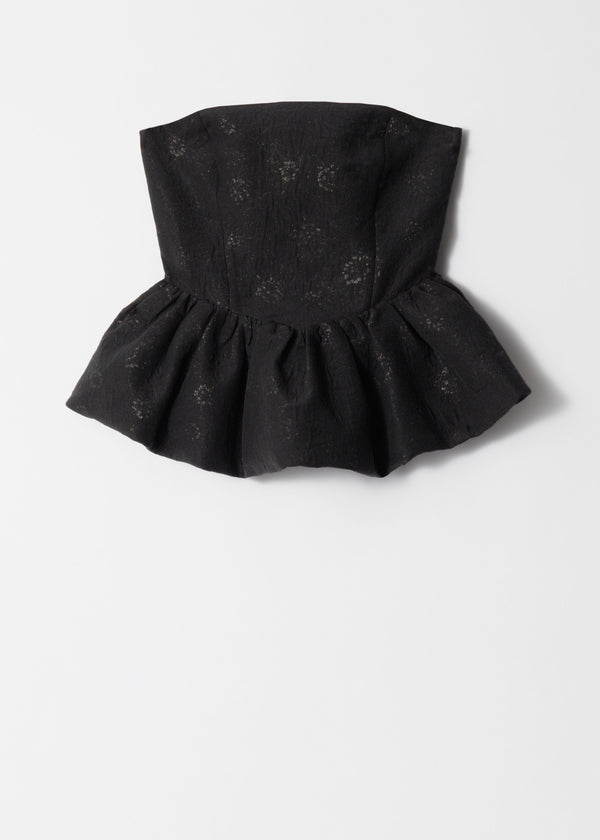 Top Ve Rosita de brocado - Negro