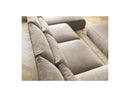 Jana - Sofá Modular Fijo Panorámico Con Reposacabezas - Tejido De Terciopelo Con 2 Diván, 2 Sillones Y 1 Puf Grande