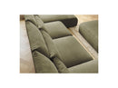 Jana - Sofá Modular Fijo Panorámico Con Reposacabezas - Tejido De Terciopelo Con 2 Diván, 2 Sillones Y 1 Puf Grande