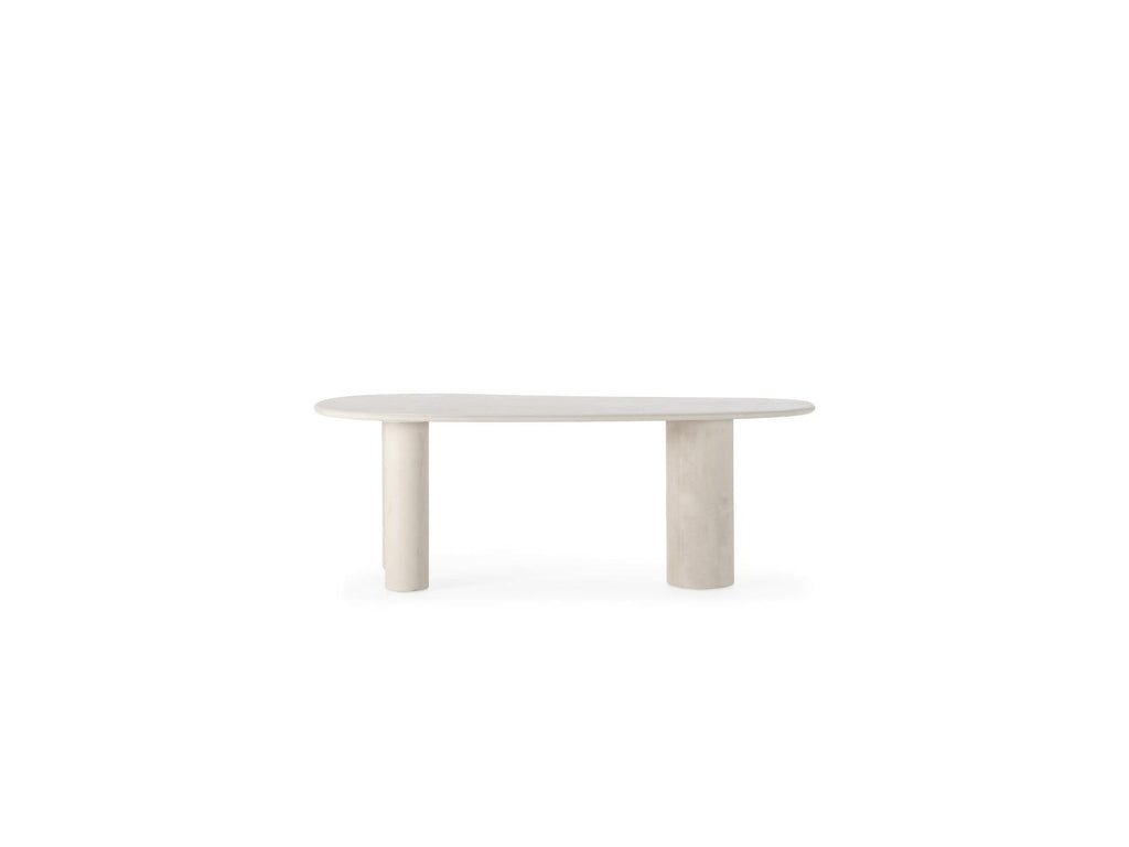 Constance - Mesa de comedor ovalada - Beige efecto hormigón