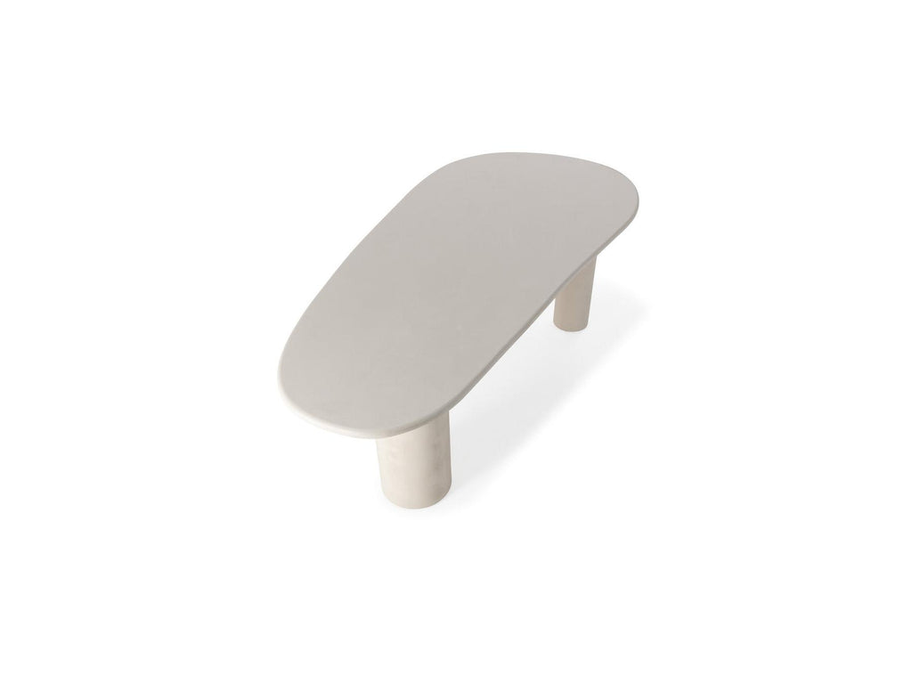 Constance - Mesa de comedor ovalada - Beige efecto hormigón