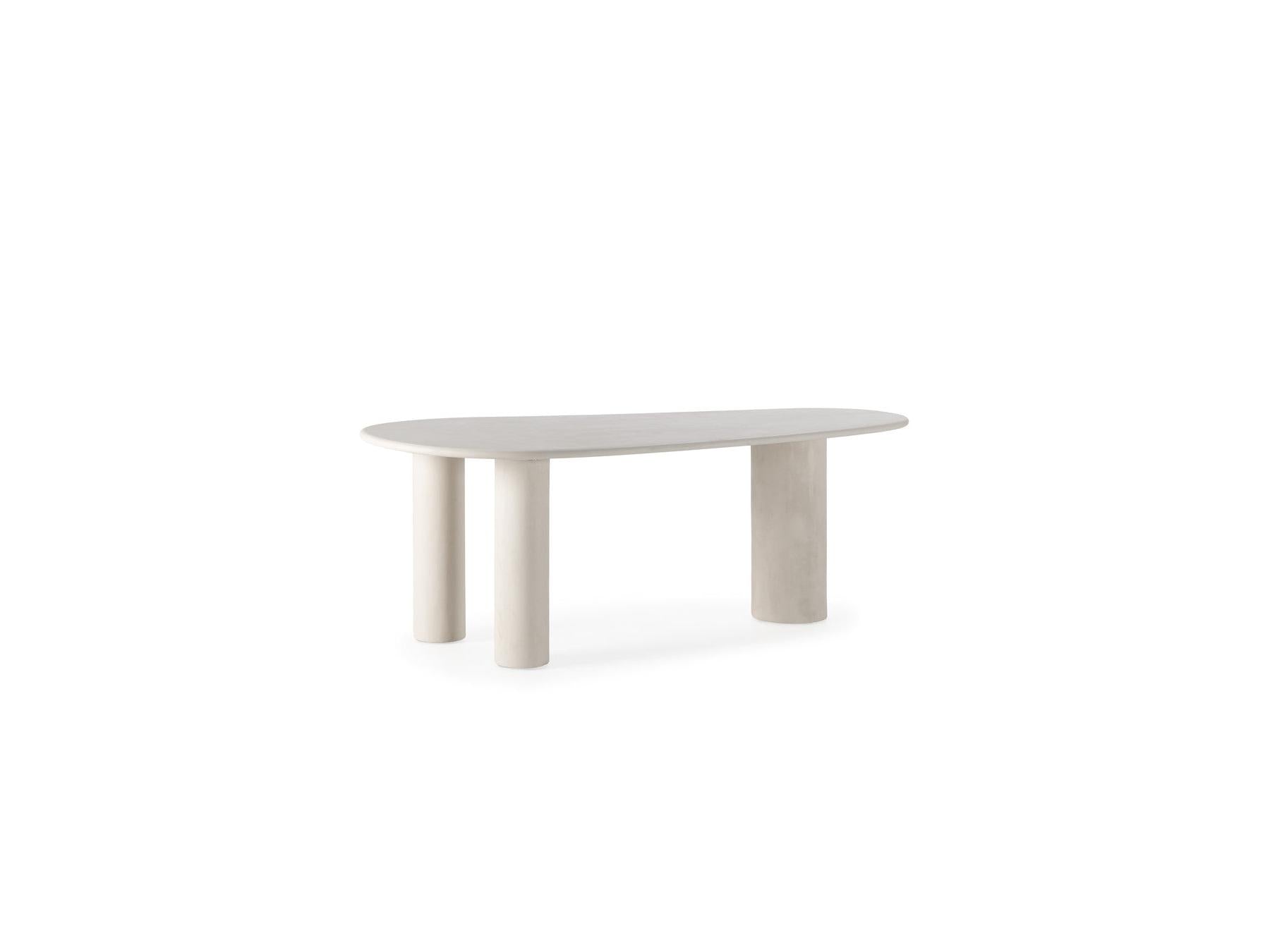 Constance - Set - With Beige Oval Concrete-Effect Dining Table + 4 Pia Chairs