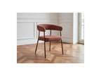 Sasha - Ensemble Avec Table À Manger Ovale + Chaises Rosa Tissu Texturé Marron - Lot De 4 Chaises