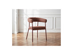 Sasha - Ensemble Avec Table À Manger Ovale + Chaises Rosa Tissu Texturé Marron - Lot De 4 Chaises