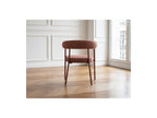 Sasha - Ensemble Avec Table À Manger Ovale + Chaises Rosa Tissu Texturé Marron - Lot De 4 Chaises