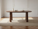Sasha - Ensemble Avec Table À Manger Ovale + Chaises Rosa Tissu Texturé Marron - Lot De 6 Chaises