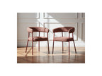 Rosa - Lot De 2 Chaises - Tissu Texturé Rouge