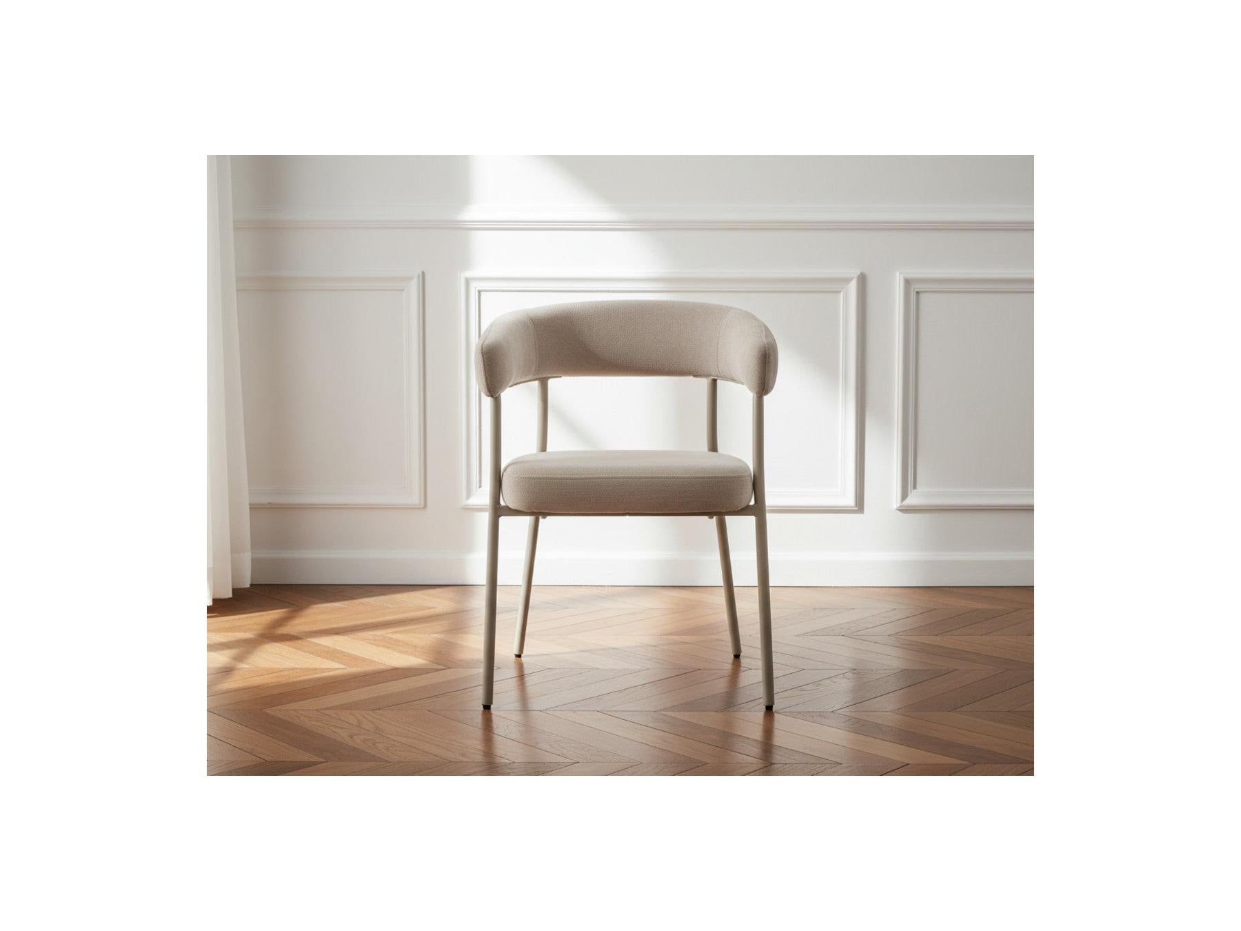 Rosa - Set of 2 Chairs - Beige Velvet Fabric