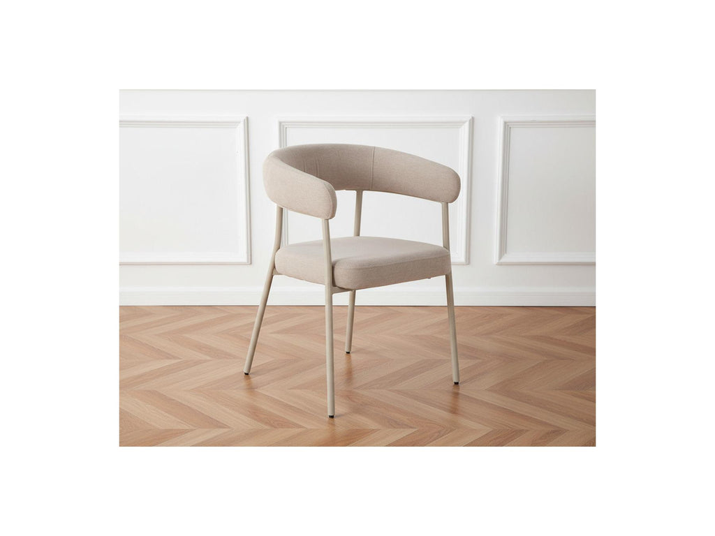 Rosa - Set of 2 Chairs - Beige Velvet Fabric