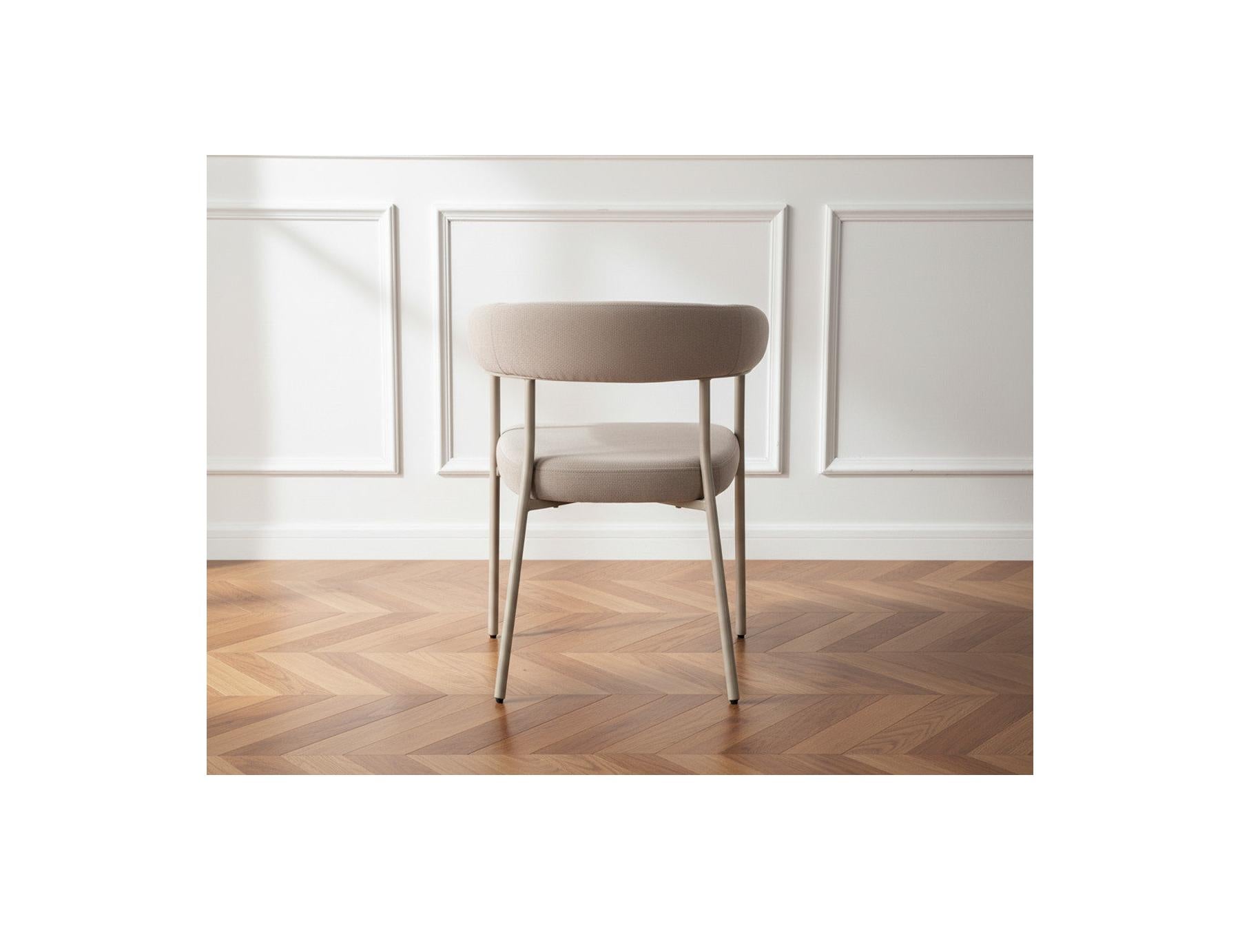 Rosa - Set of 2 Chairs - Beige Velvet Fabric