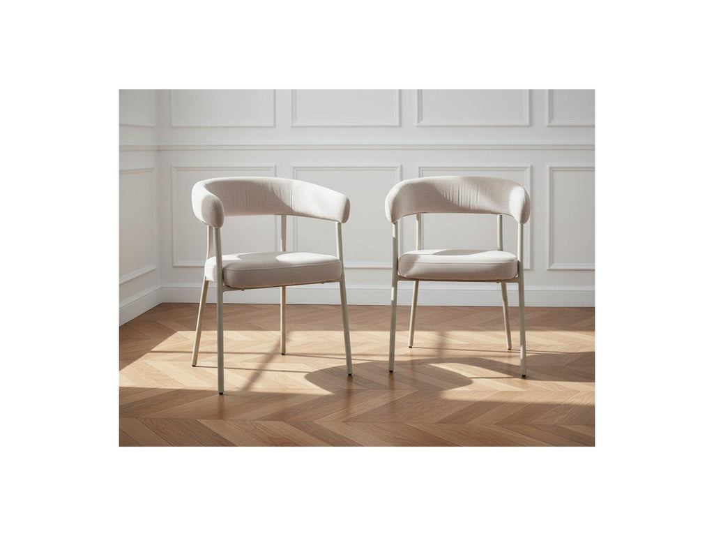 Rosa - Set of 2 Chairs - Beige Velvet Fabric