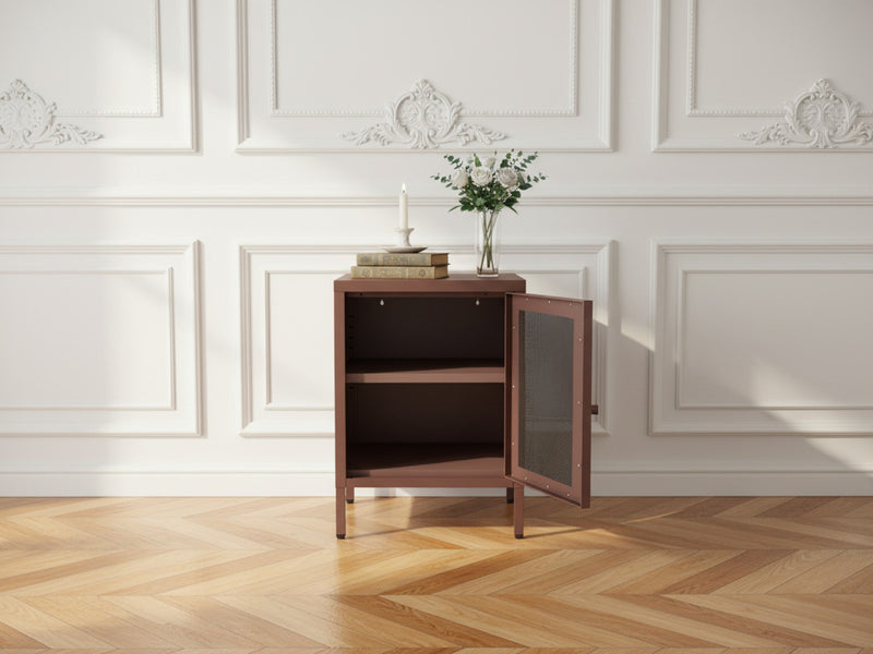 Set Of 2 Nightstands 1 Door Clara Metal Limited Edition