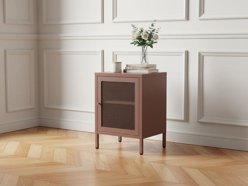 Set Of 2 Nightstands 1 Door Clara Metal Limited Edition
