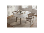 Sasha - Ensemble Avec Table À Manger Ovale + Chaises Rosa - Tissu Velours Beige - Lot De 4 Chaises