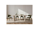 Sasha - Set - With Beige Oval Dining Table + Mila Textured Fabric Chairs - Set of 4 Chairs