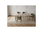 Sasha - Set - With Beige Oval Dining Table + Mila Textured Fabric Chairs - Set Of 4 Chairs