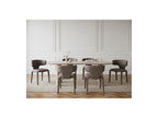 Sasha - Set - With Beige Oval Dining Table + Mila Textured Fabric Chairs - Set of 6 Chairs