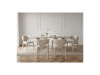 Sasha - Set - With Beige Oval Dining Table + Mila Textured Fabric Chairs - Set of 6 Chairs