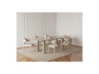 Sasha - Set - With Beige Oval Dining Table + Mila Textured Fabric Chairs - Set of 6 Chairs