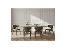 Sasha - Set - With Beige Oval Dining Table + Mila Textured Fabric Chairs - Set of 6 Chairs