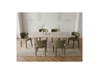 Sasha - Set - With Beige Oval Dining Table + Mila Textured Fabric Chairs - Set of 6 Chairs