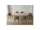 Sasha - Set - With Beige Oval Dining Table + Mila Textured Fabric Chairs - Set of 6 Chairs