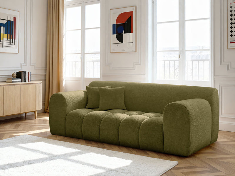 2-Seater Fixed Straight Sofa Melisse Textured Fabric