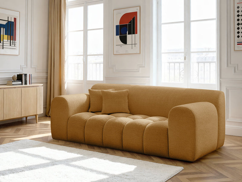 2-Seater Fixed Straight Sofa Melisse Textured Fabric