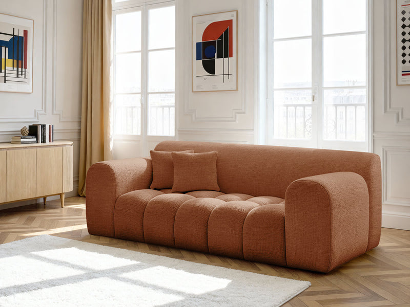 2-Seater Fixed Straight Sofa Melisse Textured Fabric