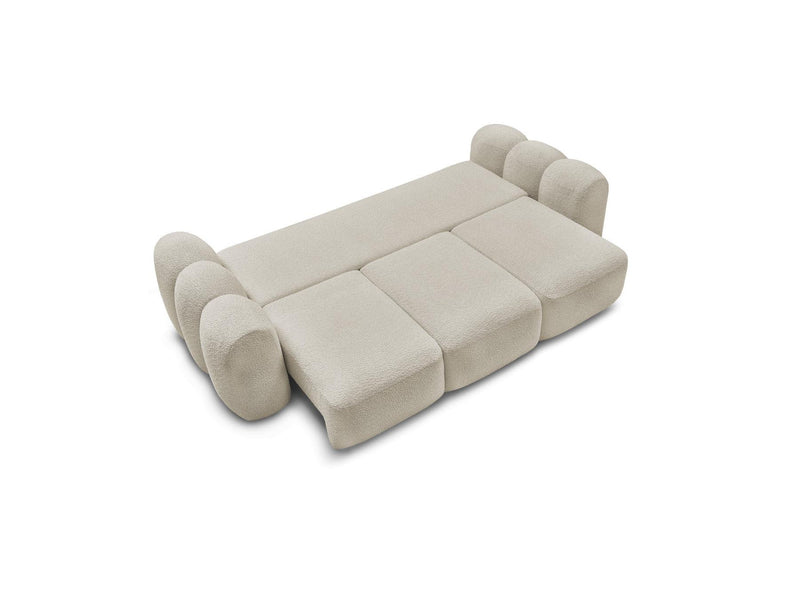 Montaigne - Sofá recto convertible de 3 plazas - Tela Bouclette